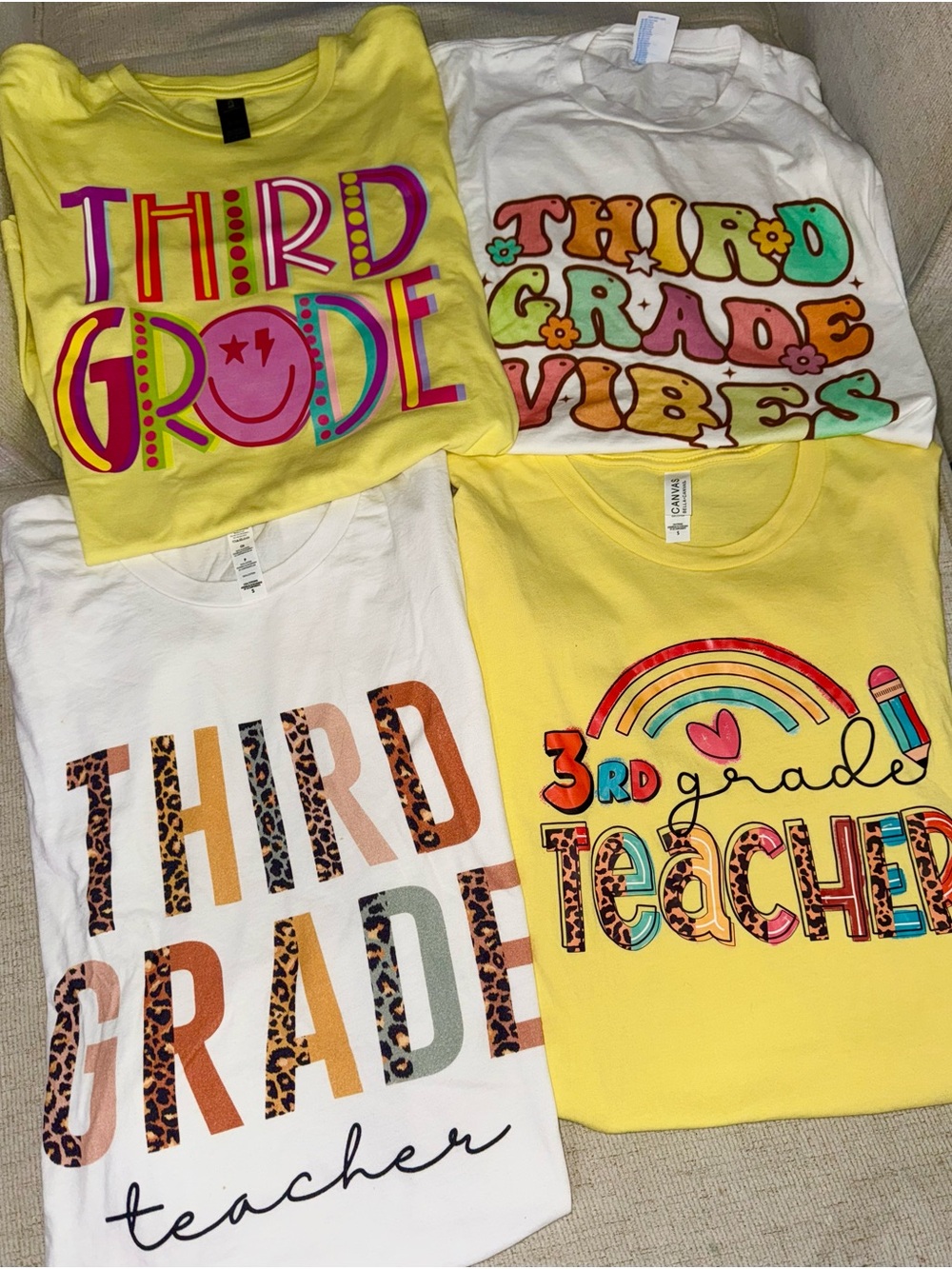 3rd Grade Teacher T-Shirt - Yellow and White Options
